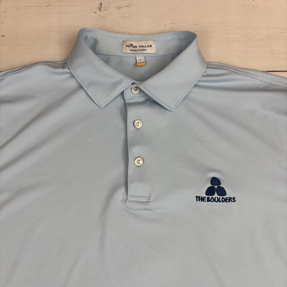 Peter Millar Summer Comfort Polo Shirt Mens Large The Boulders Golf Logo